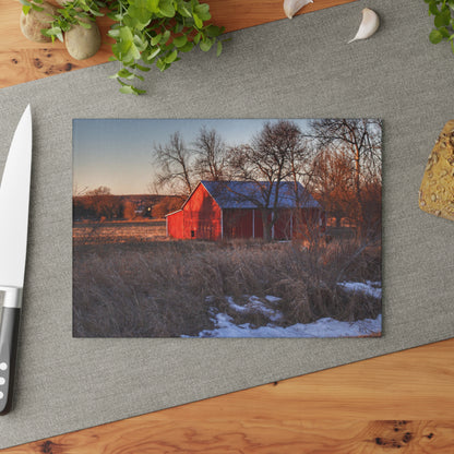 U R There Photography Early Spring on Mount Morris Road Rustic Farmhouse Tempered-Glass Cutting Board