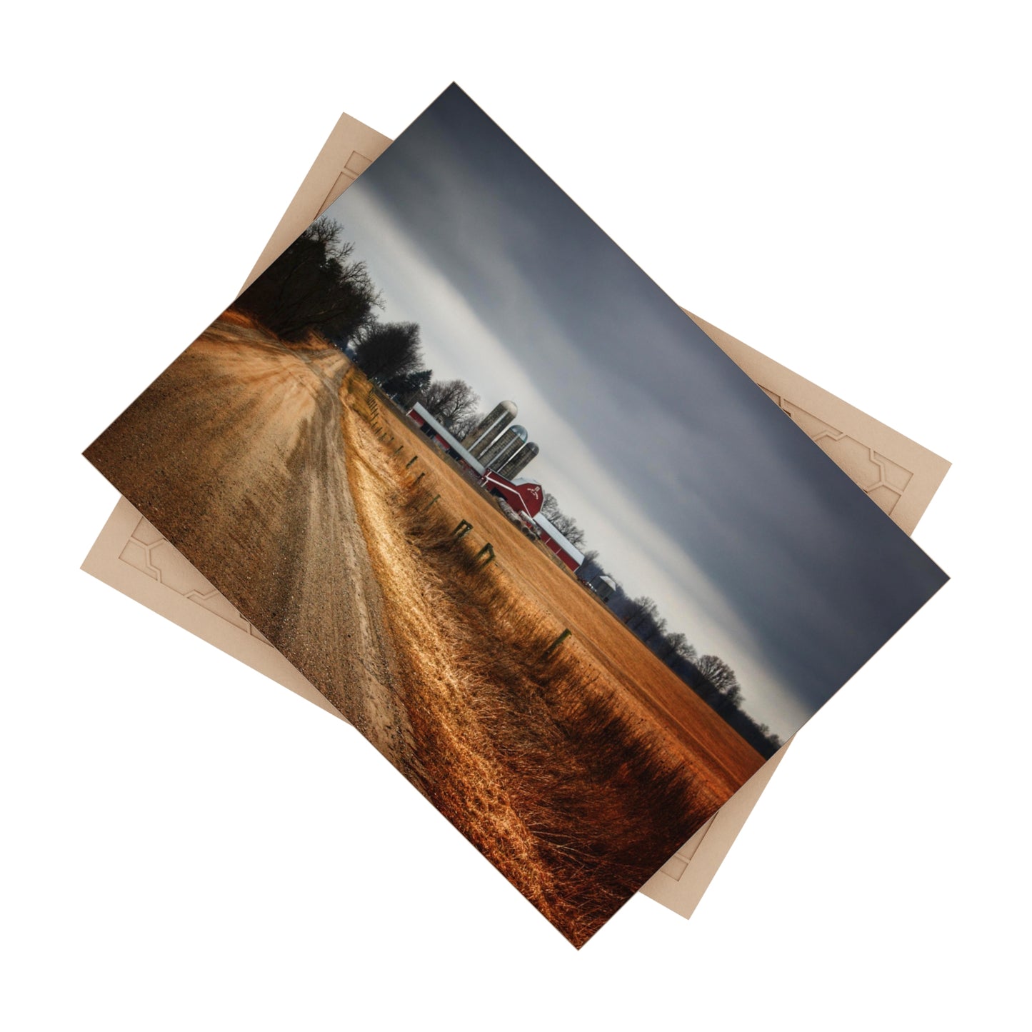 U R There Photography Across the Field on Daley Road Rustic Farmhouse Decorative Ceramic Tile