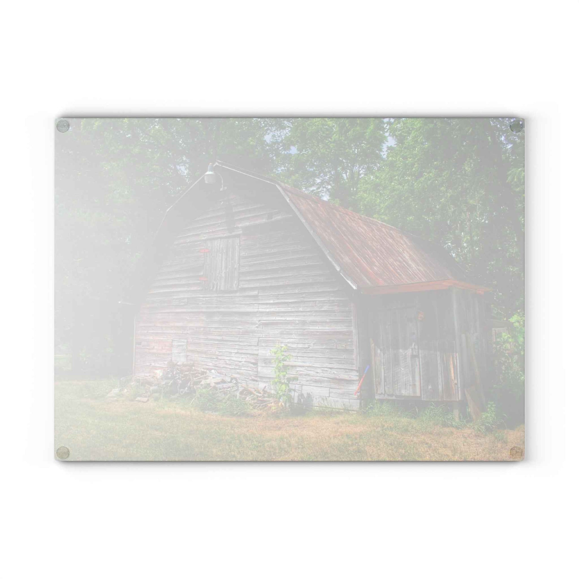 U R There Photography Roadside Grey Rustic Farmhouse Tempered-Glass Cutting Board