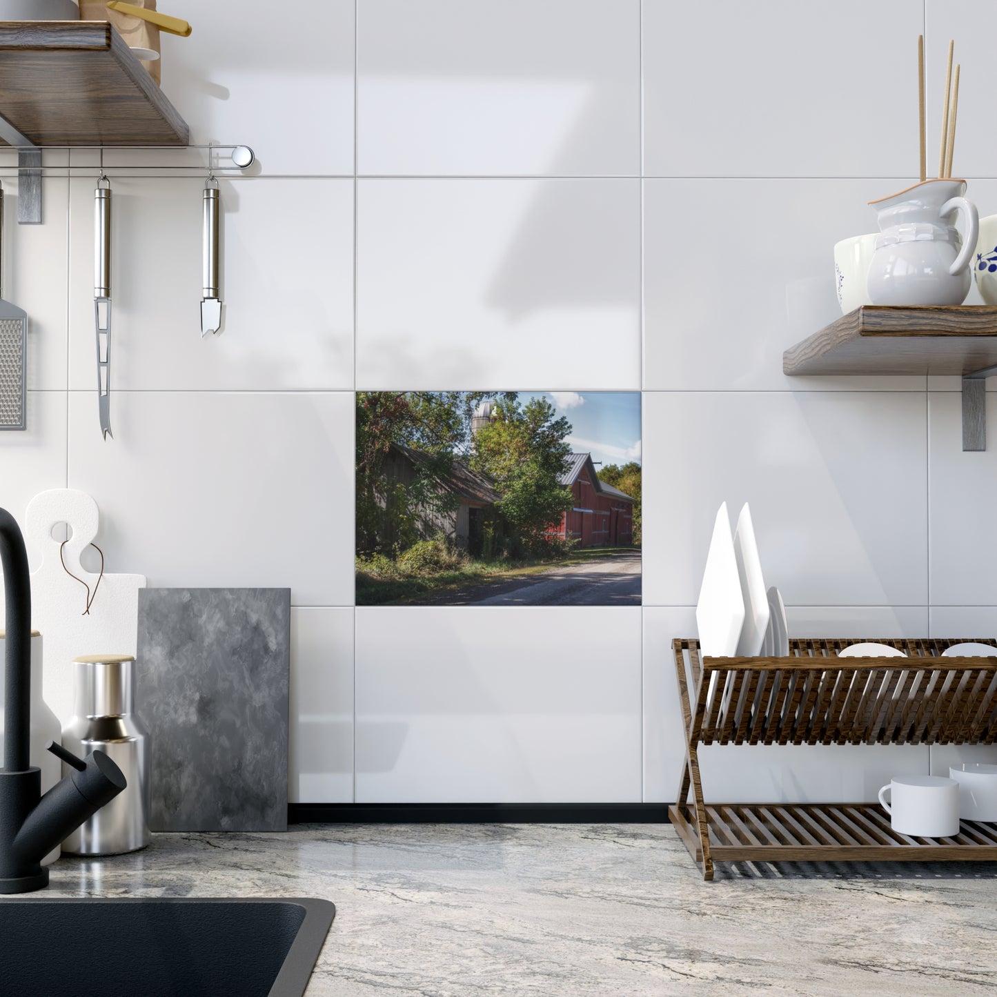 U R There Photography Bordman Roadside Buddies II Rustic Farmhouse Decorative Ceramic Tile