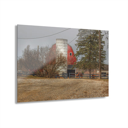 U R There Photography Blood Road Red and Horses Rustic Farmhouse Acrylic Wall Print