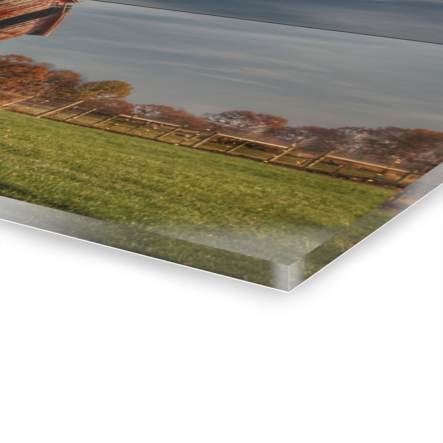 U R There Photography Marathon Road Red Cow Barn Rustic Farmhouse Acrylic Wall Print