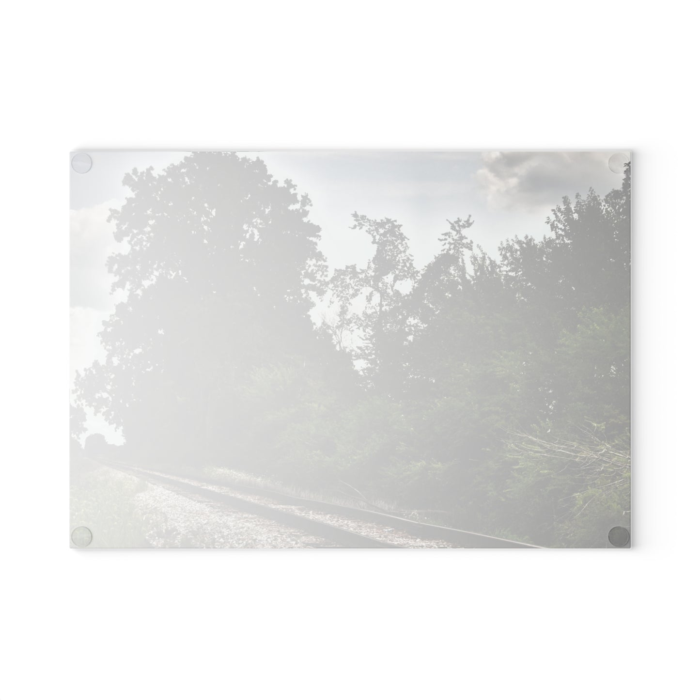 U R There Photography Michigan Rails Rustic Farmhouse Tempered-Glass Cutting Board