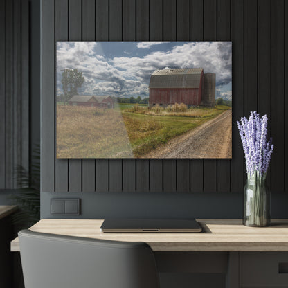 U R There Photography Haines Road Reds Rustic Farmhouse Acrylic Wall Print