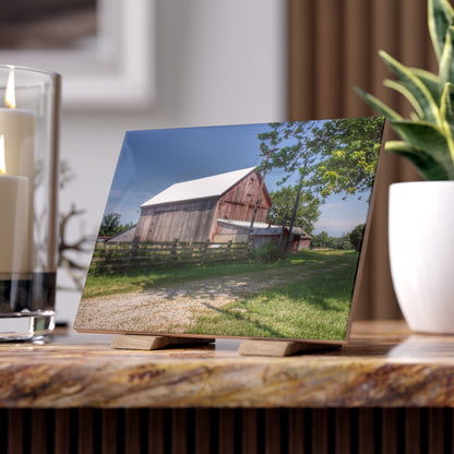 U R There Photography Castle Road Cow Barn II Rustic Farmhouse Decorative Ceramic Tile