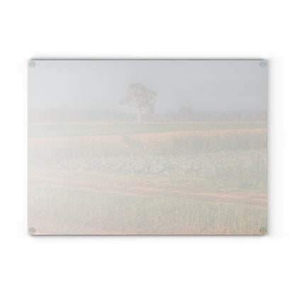 Barn Boutique Rustic Tempered-Glass Cutting Board| Cabbage and Pumpkin Patch