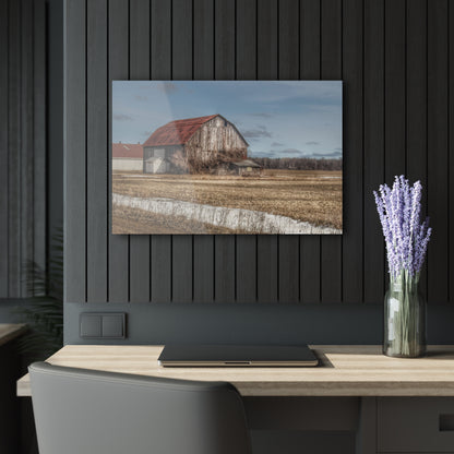 U R There Photography South Church Road Rusty Red Rustic Farmhouse Acrylic Wall Print