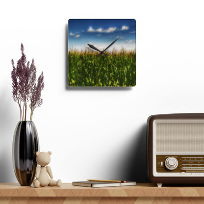 Rustic Farmhouse Wall Clock featuring Sky-High Corn