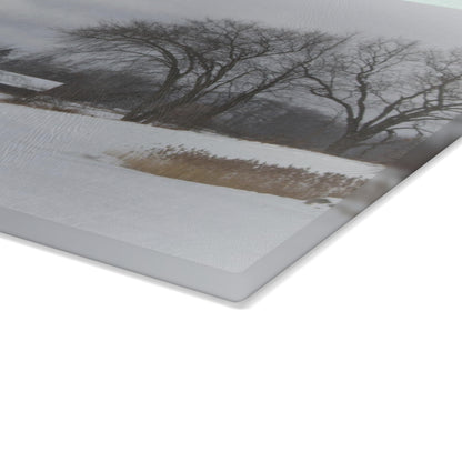 U R There Photography Across the Field on Sandy Lane Rustic Farmhouse Tempered-Glass Cutting Board
