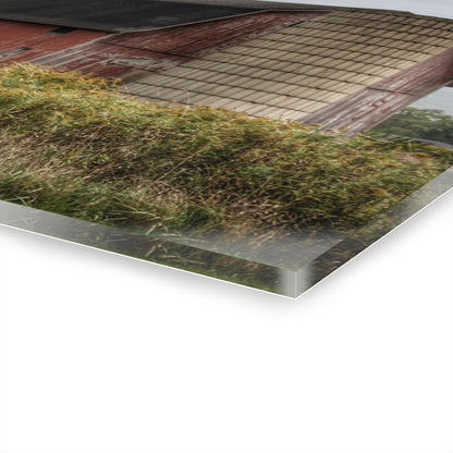 U R There Photography McDowell Road Old Red and Little White Rustic Farmhouse Acrylic Wall Print