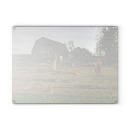 U R There Photography South Summers Road Old Grey and Caramel II Rustic Farmhouse Tempered-Glass Cutting Board
