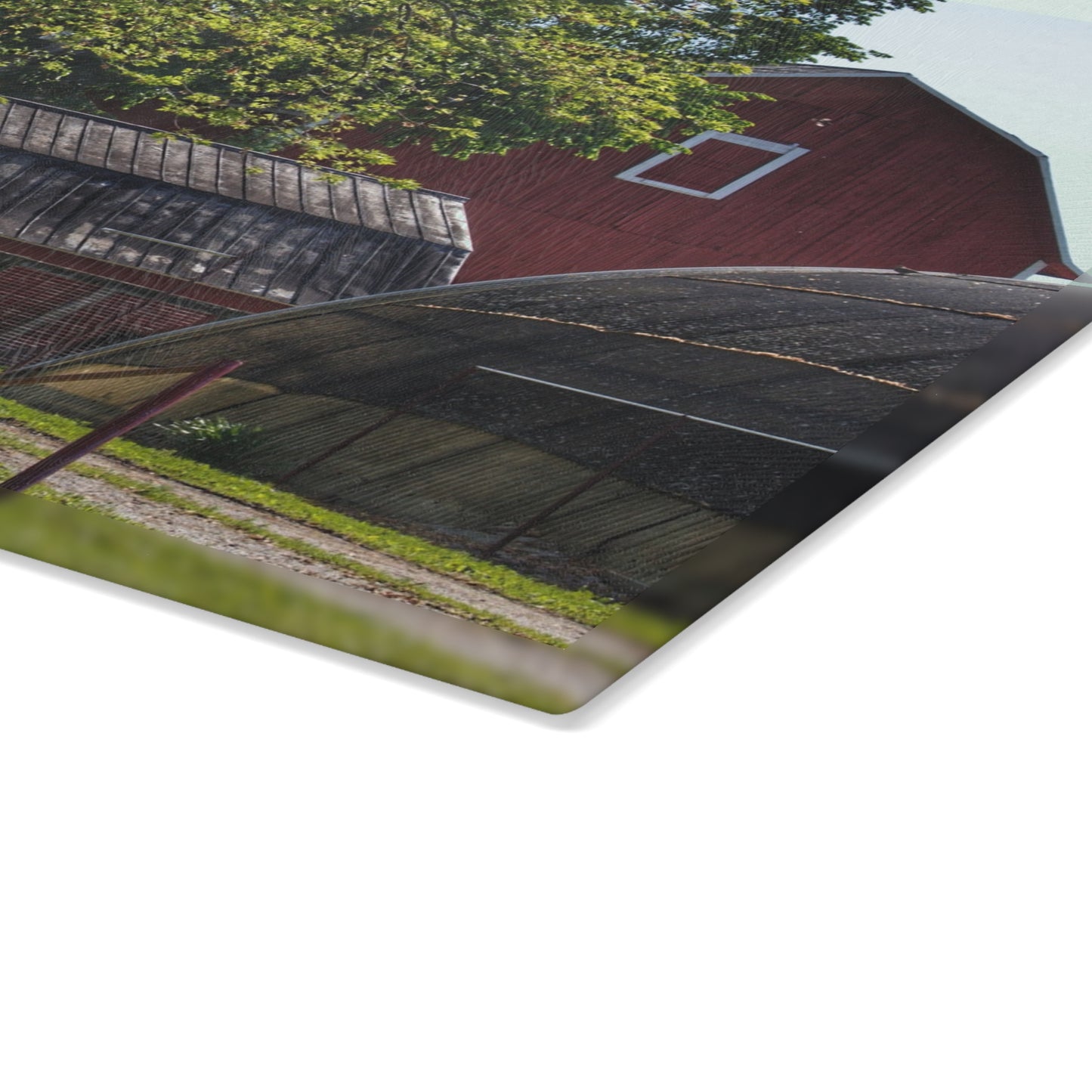 U R There Photography Hidden Reds Rustic Farmhouse Tempered-Glass Cutting Board