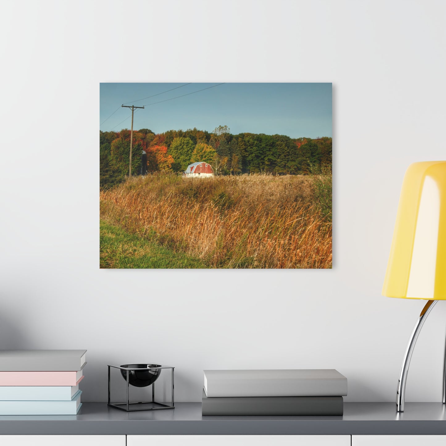 U R There Photography Murphy Lake Road Hidden Red Rustic Farmhouse Acrylic Wall Print
