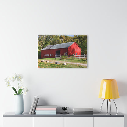 U R There Photography Hough Road Red II Rustic Farmhouse Acrylic Wall Print