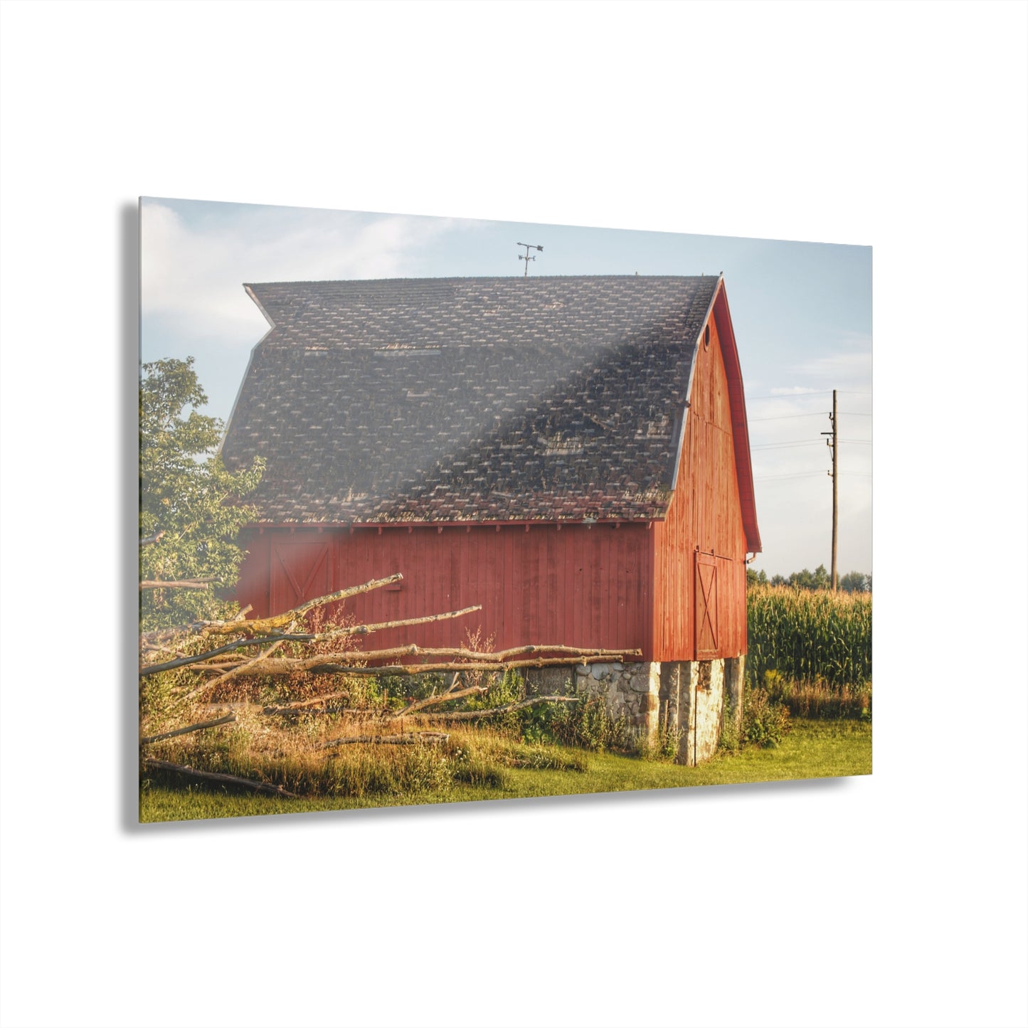 U R There Photography Otter Lake Road Red II Rustic Farmhouse Acrylic Wall Print