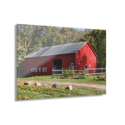 U R There Photography Hough Road Red II Rustic Farmhouse Acrylic Wall Print