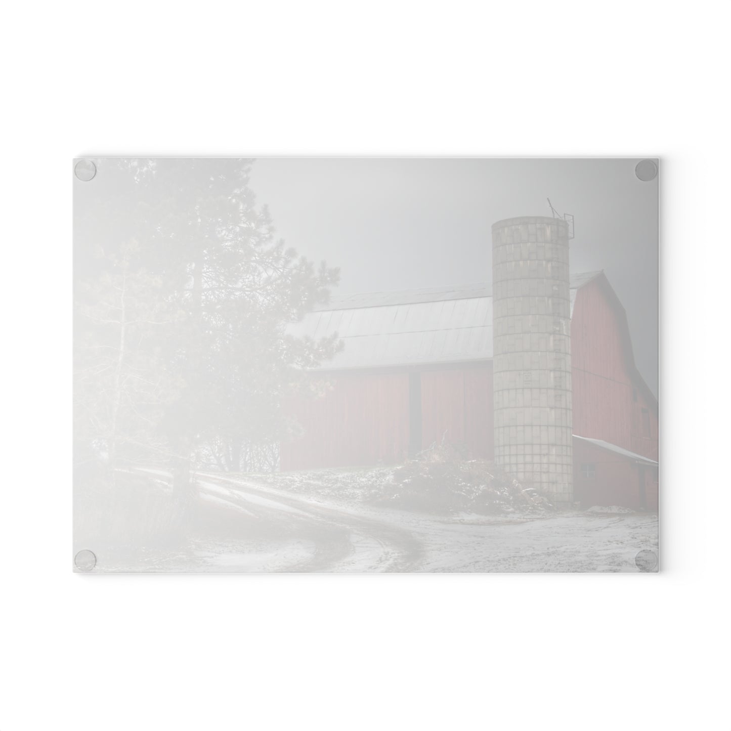 Barn Boutique Rustic Tempered-Glass Cutting Board| South Kirk Road Red