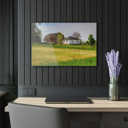 U R There Photography Colwood Hidden Red and Little White Rustic Farmhouse Acrylic Wall Print