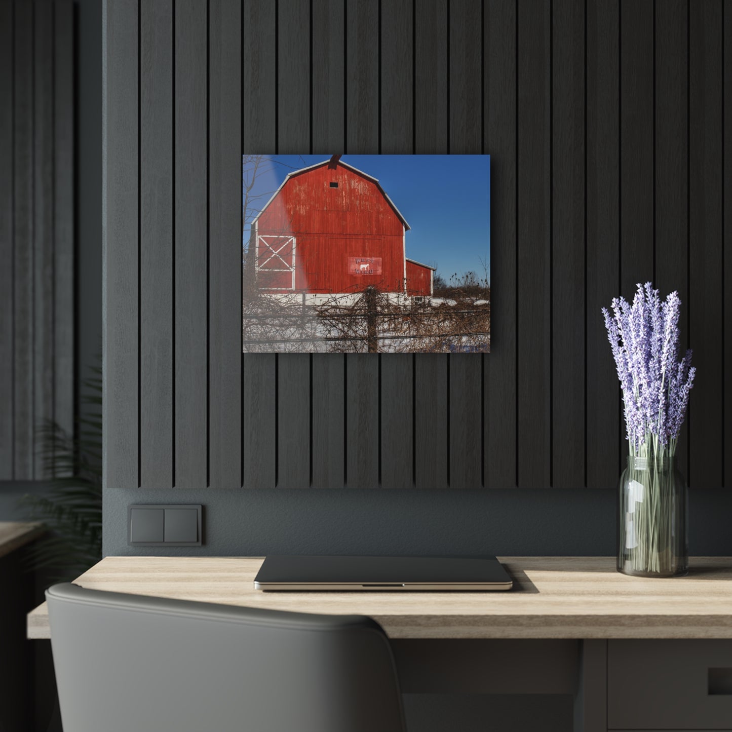 U R There Photography Vassar Red Wild Rustic Farmhouse Acrylic Wall Print