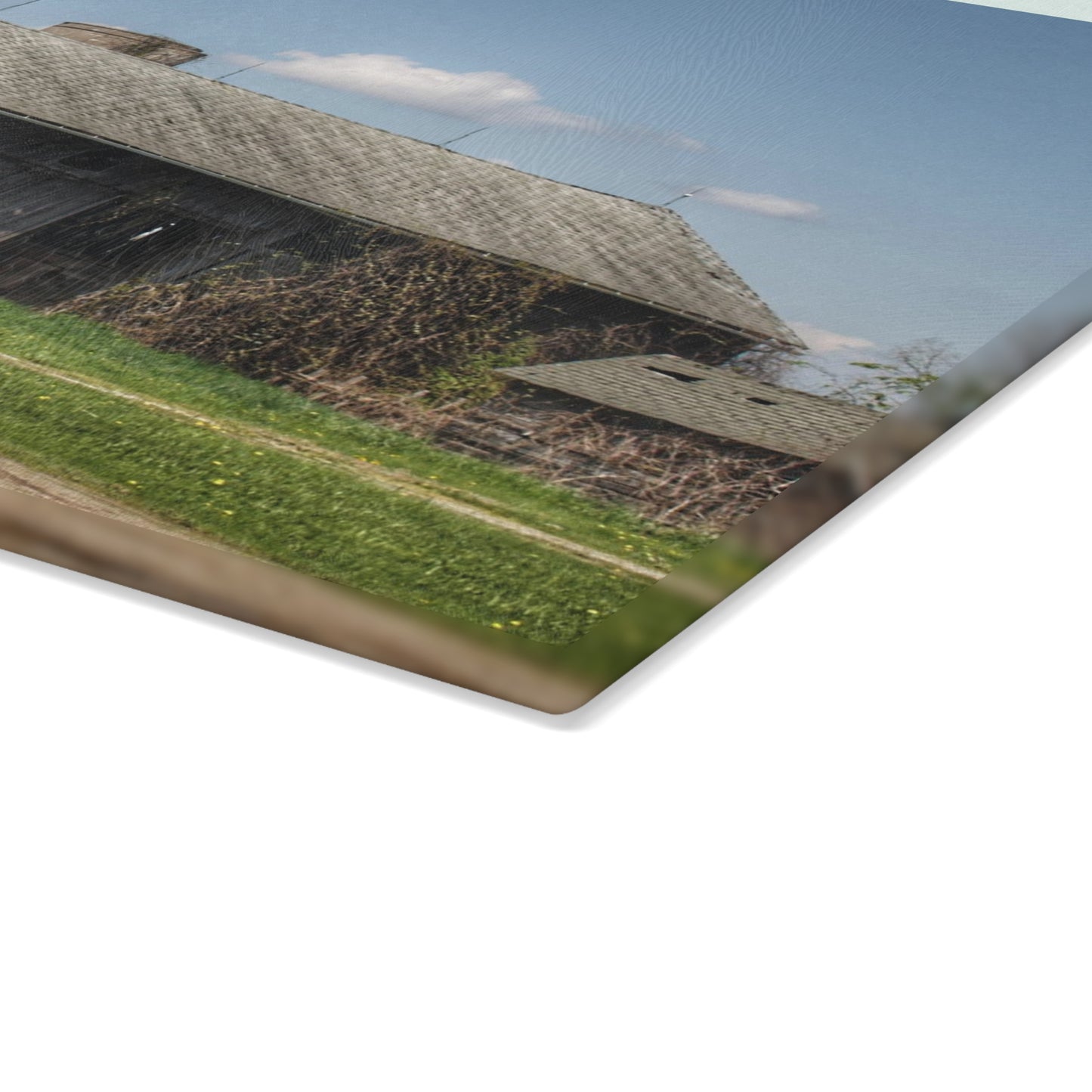 U R There Photography Wilder Road Grey II Rustic Farmhouse Tempered-Glass Cutting Board
