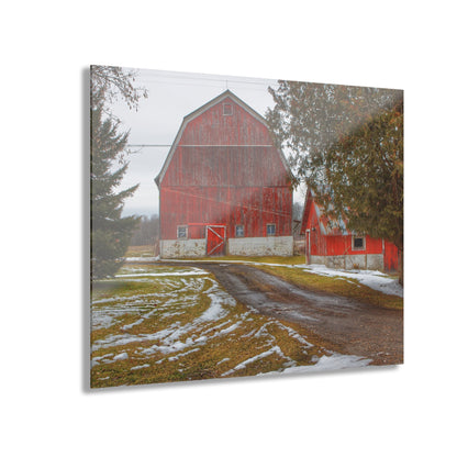 U R There Photography West Barnes Lake Reds Rustic Farmhouse Acrylic Wall Print