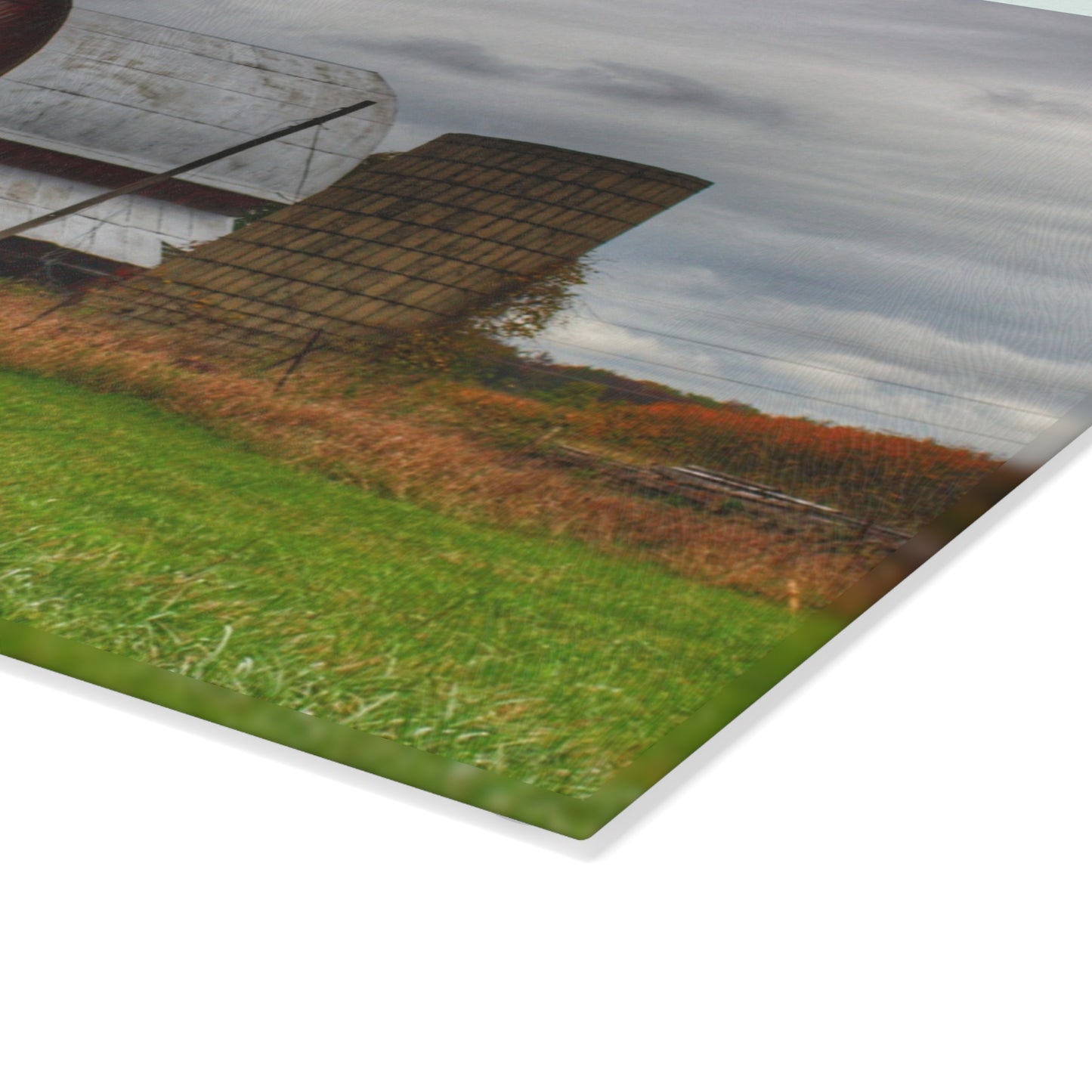 U R There Photography Valentine Road Red II Rustic Farmhouse Tempered-Glass Cutting Board