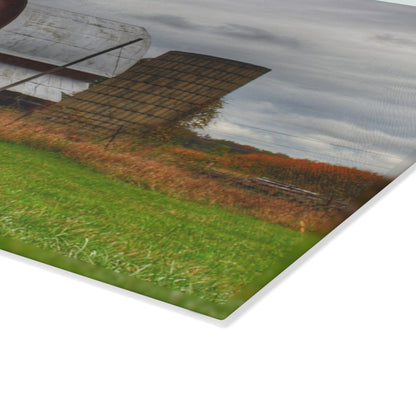 U R There Photography Valentine Road Red II Rustic Farmhouse Tempered-Glass Cutting Board