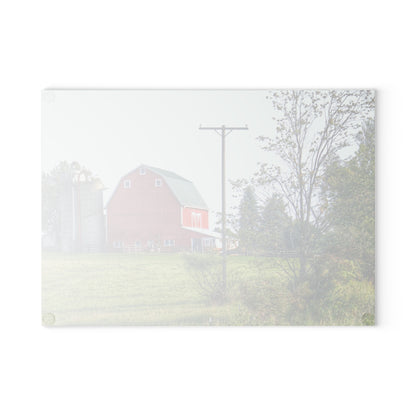 U R There Photography Stewart Road Red I Rustic Farmhouse Tempered-Glass Cutting Board