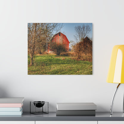 U R There Photography Columbiaville Red in November Rustic Farmhouse Acrylic Wall Print