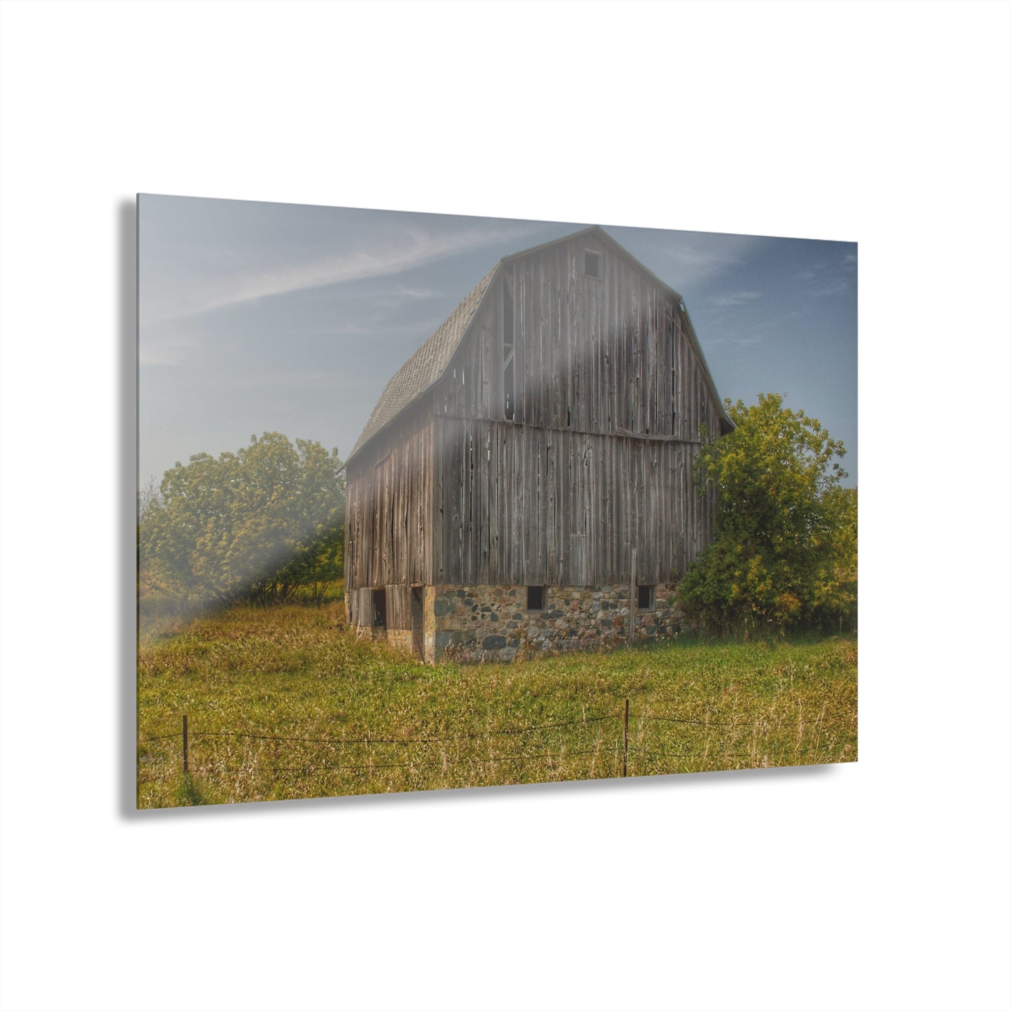 U R There Photography Cat Lake Grey II Rustic Farmhouse Acrylic Wall Print