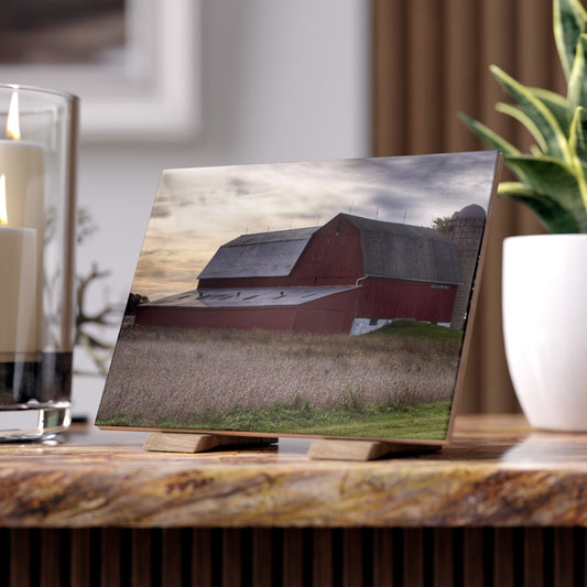 U R There Photography Brown City Red I Rustic Farmhouse Decorative Ceramic Tile