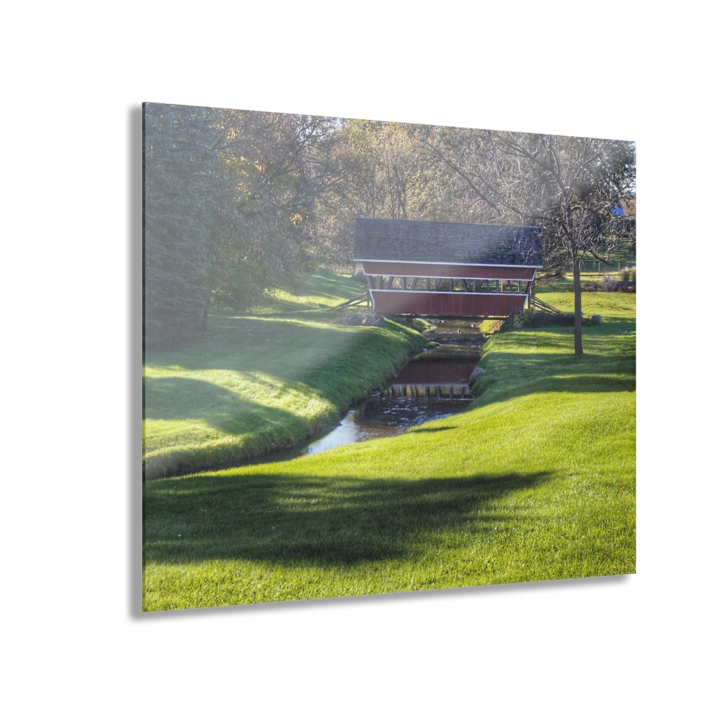 U R There Photography Hadley Covered Bridge I Rustic Farmhouse Acrylic Wall Print