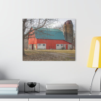 U R There Photography Wilson Road Red and Silo I Rustic Farmhouse Acrylic Wall Print