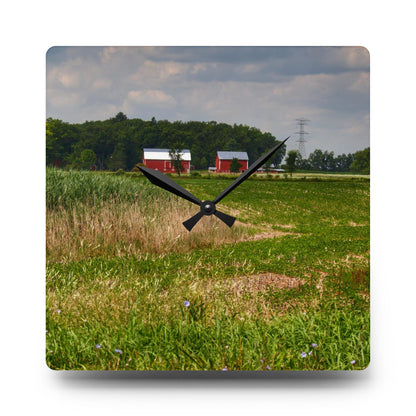 Rustic Farmhouse Wall Clock featuring Across the Field in Elba II