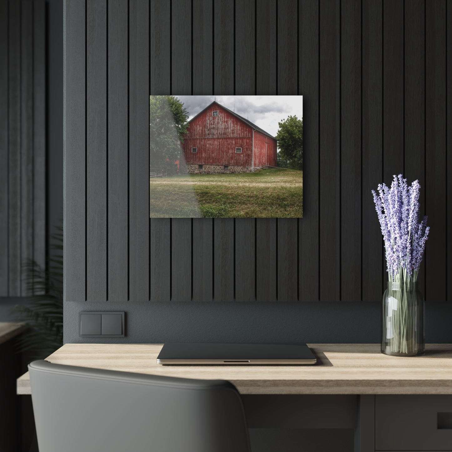 U R There Photography Five Lakes Red II Rustic Farmhouse Acrylic Wall Print