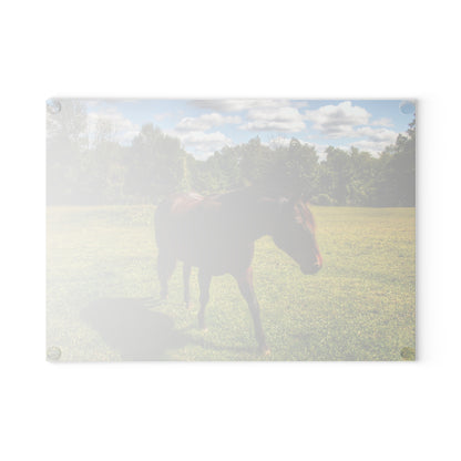 U R There Photography Brown Beauty II Rustic Farmhouse Tempered-Glass Cutting Board