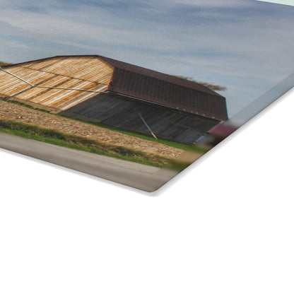 U R There Photography Unionville Center Street Greys Rustic Farmhouse Tempered-Glass Cutting Board