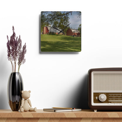 U R There Photography Clark Park Road Reds Rustic Farmhouse Wall Clock