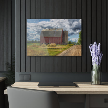 U R There Photography Haines Road Red Rustic Farmhouse Acrylic Wall Print