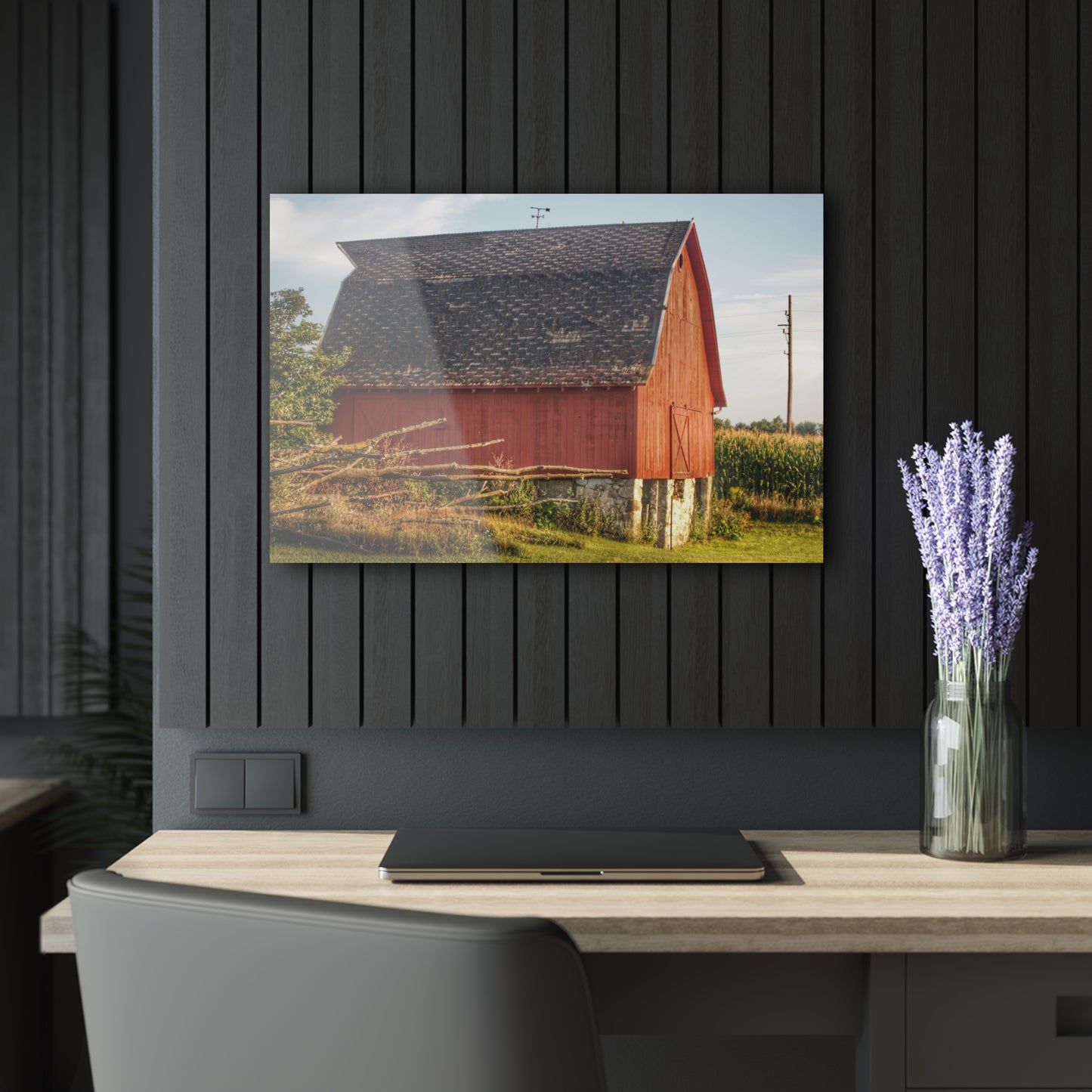 Barn Boutique Modern Farmhouse Acrylic Wall Print| Brown Road Mini-Red