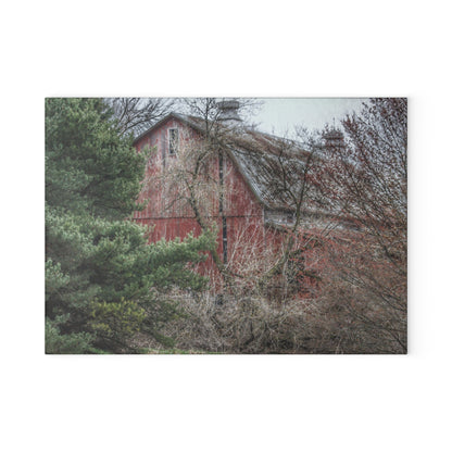 U R There Photography Morris Road Hidden Rustic Farmhouse Tempered-Glass Cutting Board