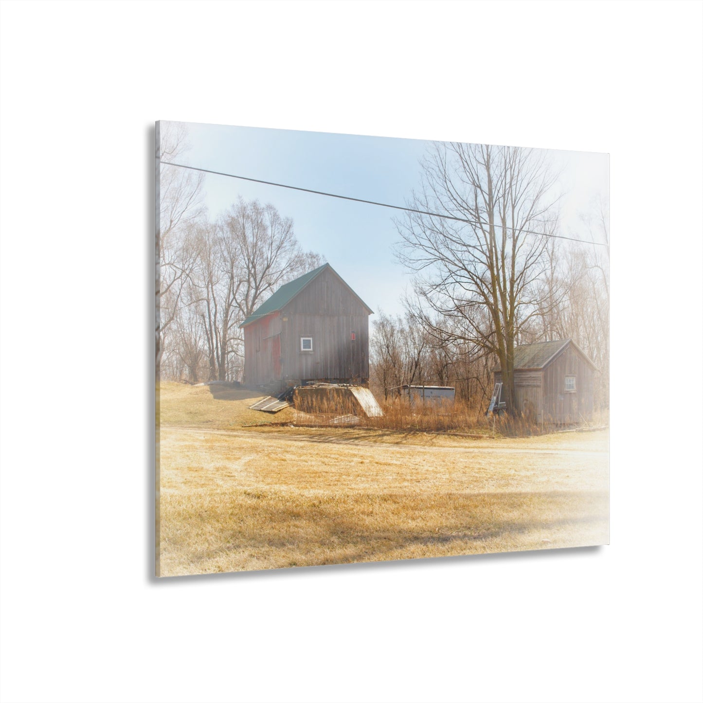 U R There Photography Klam Road Hillside Greys Rustic Farmhouse Acrylic Wall Print