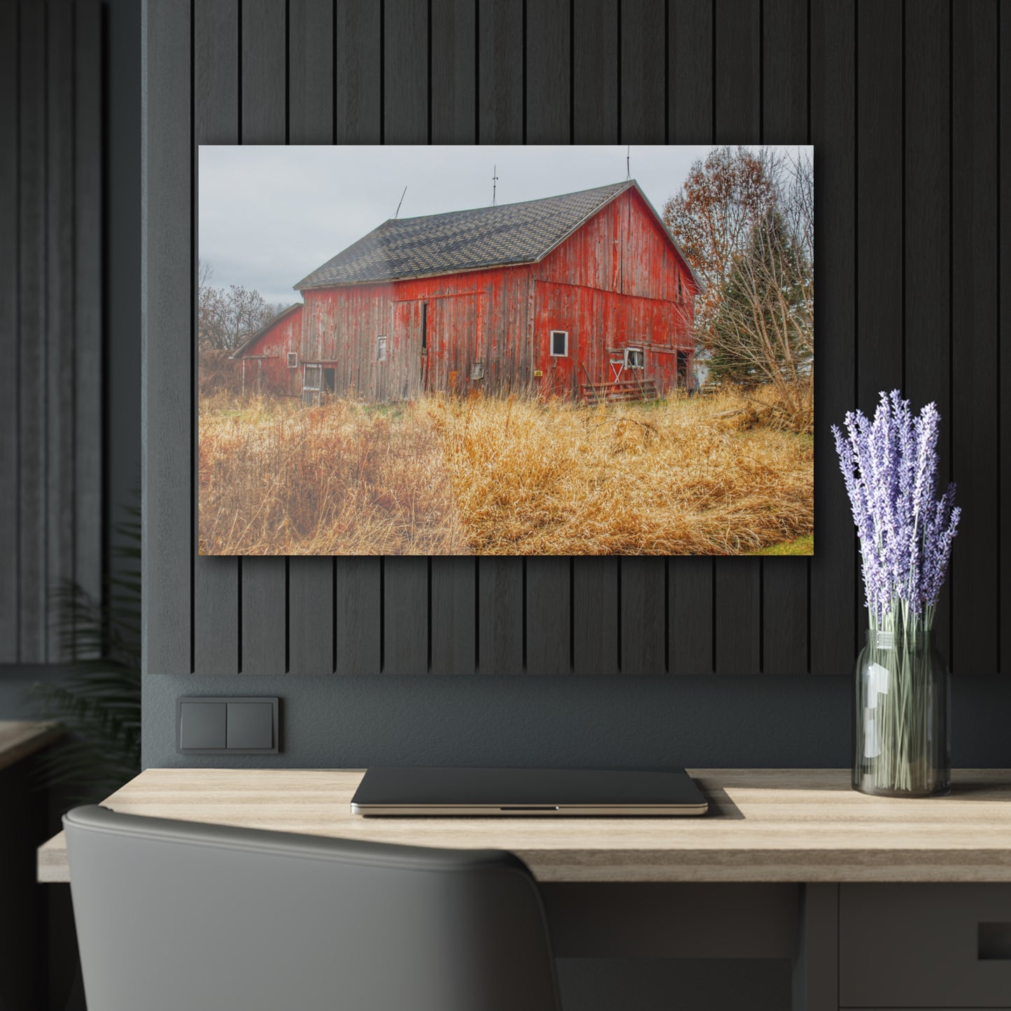 U R There Photography Harrington Road Red Rustic Farmhouse Acrylic Wall Print