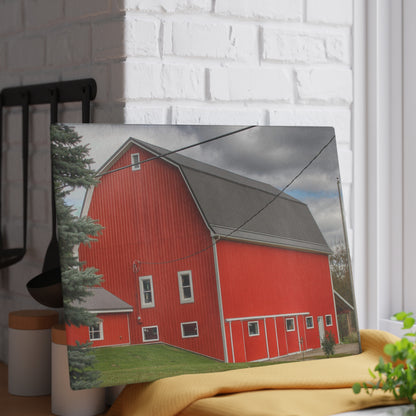 U R There Photography Connell Road Modern Red Rustic Farmhouse Tempered-Glass Cutting Board