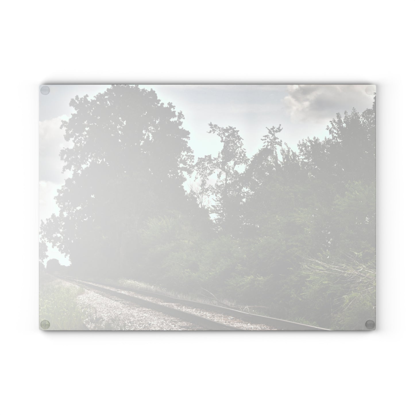 U R There Photography Michigan Rails Rustic Farmhouse Tempered-Glass Cutting Board