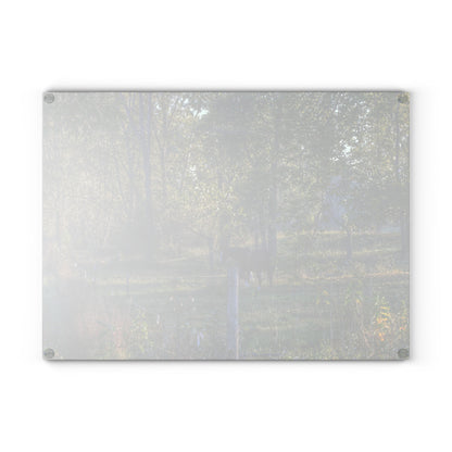 U R There Photography Chestnut Horse Among the Trees Rustic Farmhouse Tempered-Glass Cutting Board