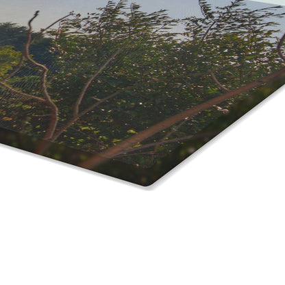 U R There Photography Clifford Hidden Grey Rustic Farmhouse Tempered-Glass Cutting Board