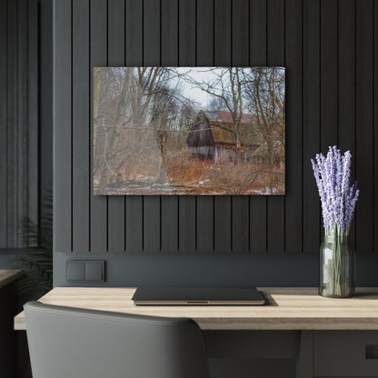 U R There Photography West Barnes Lake Hidden Red Rustic Farmhouse Acrylic Wall Print