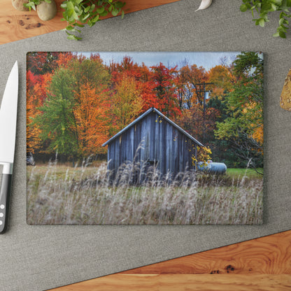 U R There Photography Beyond Church Road Little Grey Rustic Farmhouse Tempered-Glass Cutting Board