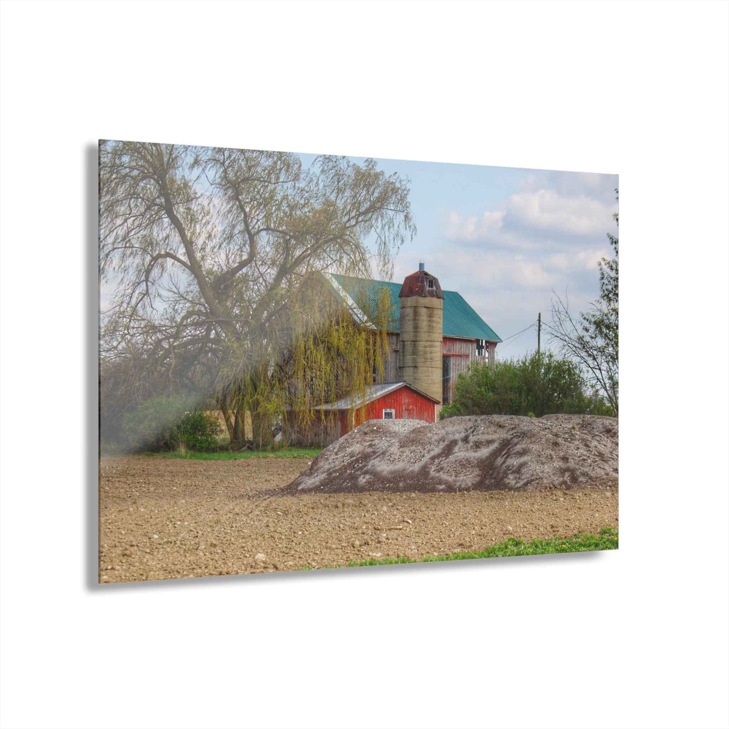 U R There Photography Cedar Creek Road Red Rustic Farmhouse Acrylic Wall Print